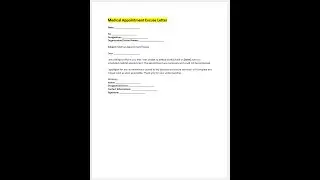 Medical Appointment Excuse Letter