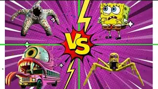 ⚡️School Bus Monster 🆚 Minion Zombie 🆚 Hungry star🆚 SpongeBOB🎶 Tiles Hop#20