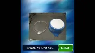 Vintage 80's Pyrex 2.50 Qt. Colonial Mist Daisy Blue/White W/Lid-#475B