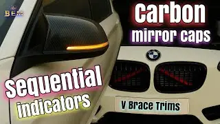 BMW 1 Series M STYLE Wing Mirrors ,sequential indicators and grill bars install