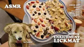 Making Enrichment Lick mat with Lemon!