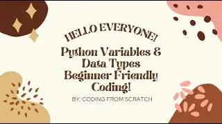 Python Variables & Data Types | Python Tutorial for Beginners