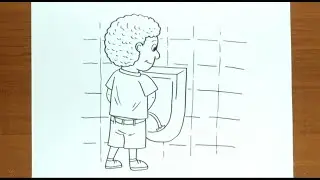 How to Draw BOY PEE ILLUSTRATION