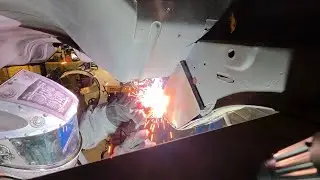 Welding strengthening plates to the front frame rails on the 1972 amc javelin