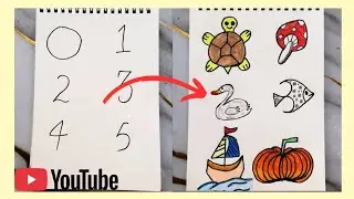 How to draw pictures using numbers 1to 05 // Easy numbers drawing// step wise💫💫