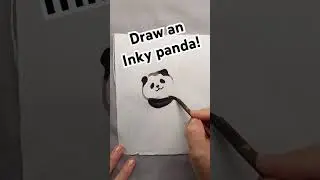 Easy Sumi Panda 🐼 | Cute Ink Painting #artprocess #relaxing #easypainting