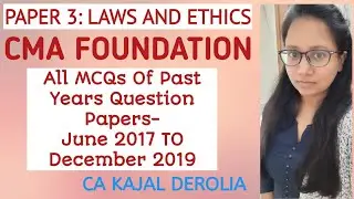 #21 CMA Foundation | Past Years Question Papers MCQs| December 2020 Exam| CA Kajal Derolia| Paper 3|