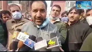 All J&K (HDF) employees protest at press colony, Srinagar