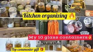 My 10 glass containers ❤️| Kitchen cabinet reorganisation 🔥👌| @meeshoapp #meeshofinds 