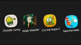 | DOODLE JUMP | WALK MASTER | SAVE THE MASTERS | CUT THE ROPE 2 - Android Games Gameplaywalkthrought