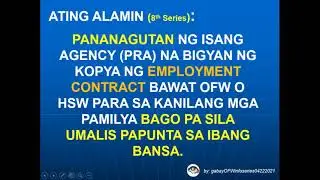 OFW EMPLOYMENT CONTRACT Part 1 GabayOFWinforseries8thseriesmovie&video 042221