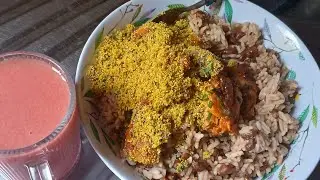 Meu almoço de hoje - Baião com farofa