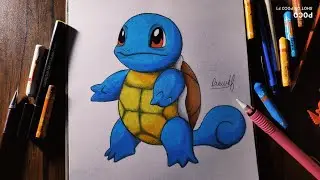 Draw Squirtle With Oil Pastel Pokemon | timelapse drawing