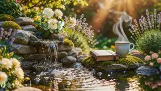 Peaceful Morning Garden 🌸 Coffee | Waterfall & Nature | for Focus and Relaxation