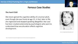 Overview of Clinical Psychology Part 1: Origins and Relevance