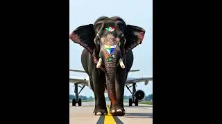 Royal Entry! 🐘✨ This majestic elephant takes the runway like a superstar! 🛫#ElephantLove #RunwayWalk