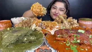 ASMR Eating Noodles Momos Mutton Curry Chicken Burger Zinger Chicken ||Indian Foodies ||