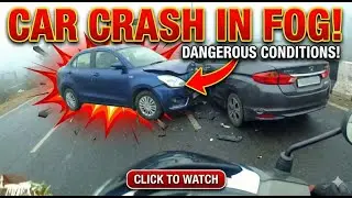 LIVE CRASH Caught on Camera! 😱 Delhi Fog Reality ⚠️