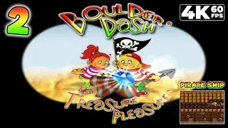 Boulder Dash: Treasure Pleasure (PC) - 4K60 Walkthrough World 2 - Pirate Ship