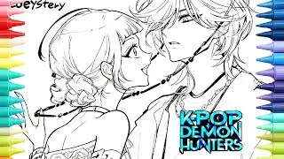 🌟Romantic KPOP Anime Couple Coloring | Heart-Melting Sweet Moments 💖 Relaxing Drawing Process 🎨