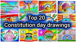 Indian Constitution Day Poster | National Law Day Drawing | Constitution Day | Samvidhan Diwas Chart
