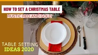 CHRISTMAS TABLE SETTING| CENTERPIECE IDEAS| RUSTIC RED AND GOLD