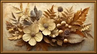 🍂 Golden Autumn Elegance | Vintage Fall Art | Gold Frame TV Art 4K Screensaver