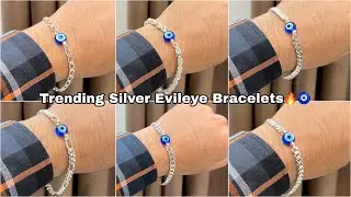 Men&rsquo;s Silver Evil Eye Bracelet 🧿🔥| Best Stylish Bracelet for Men 2025