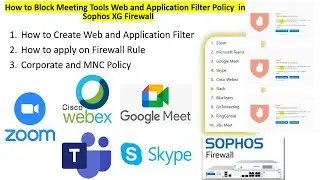 Sophos XG Firewall : How to Block ZOOM- Google Meet - Webex - JIO Meet & GotoMeeting #NXGTechTrends