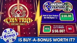 Coin Trio Slot Machine Instant Bonus Showdown!!  Our Largest Wagers EVER! Big Mistake?