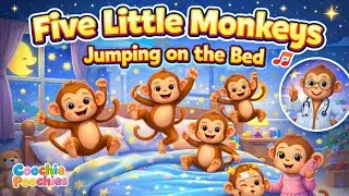 Five Little Monkeys Jumping on the Bed 🐒🛏️ | Fun Nursery Rhyme for Kids | Kids Songs & Rhymes