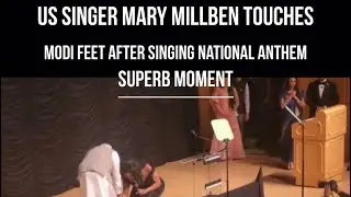 Us singer Mary Millben  touches Modi feet #modi #marymillben #usa #nationalanthem #modiinusa #biden