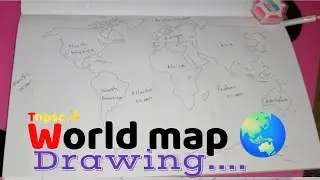 How to draw world map ✍️ Easy drawing