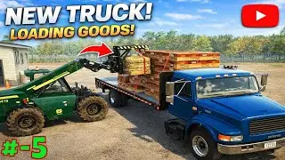 “I Bought My First Truck for the Base in FS25 — So Much Cargo to Sell! MAP Riverbend Timbers