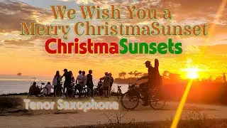 We Wish You a Merry Christmas and Busking Reaction - Tenor Sax ChrismaSunsets Gr8Sax Christmas Music