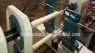 CNC Automatic 2 shaft double tools wood turning lathe machine