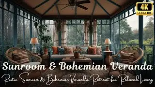 Rustic Sunroom & Bohemian Veranda Retreat for Relaxed Living