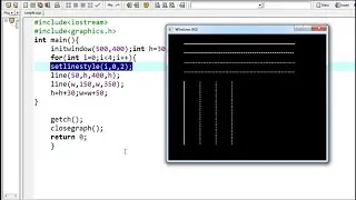 changing line style in C++ graphics.h | setlinestyle() graphics.h in c++