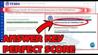 ANSWER KEY IN Practicing COVID-19 Preventive Measures in the Workplace HOW TO GET TESDA CERTIFICATE