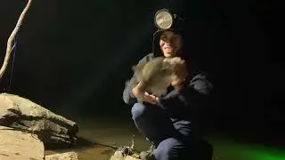 Crappie fishing in Tuckertown , NC at night time