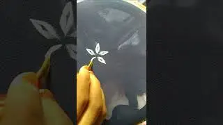 Easy flower paint #art #handpaint #fabric #youtubeshorts #viral