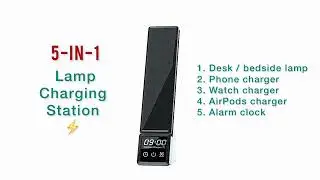 Multipurpose Dimmable Desk Lamp and Charging Station for Phone, Airpods, Watch