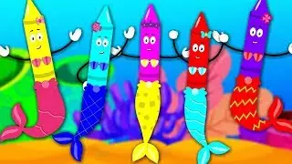 Five Little Mermaids | Crayons Nursery Rhymes For Kids | Baby Song