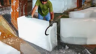 Crazy Way They Crush Thousands of Massive Ice Blocks Every Day