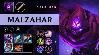 Malzahar Mid vs Ziggs - NA Grandmaster Patch 25.24