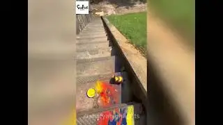 Bottles on big stairs! #asmr #satisfyingvideos #trending #slimevideos #satisfying #bottlebreak