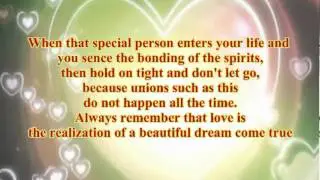 Wedding - Soulmates in love - Poem - song Greatest Love Of All romance
