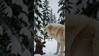 Adorable Baby and Wolf | Cutest Friendship #wolf #baby #bonding #animals #shorts #youtubeshorts #boo
