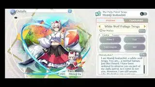 Touhou Lost Word Momiji (L1) Voicelines (White Wolf Foliage Tengu)