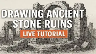 Pen and Ink Tutorial: Drawing Ancient Stone & Brick Ruins | Realistic Techniques & Textures